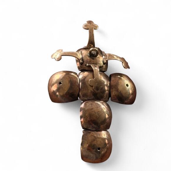 Antique Masonic Orb Folding Pendant Charm 9K Gold & Sterling Silver Vintage Rare - Picture 7 of 15